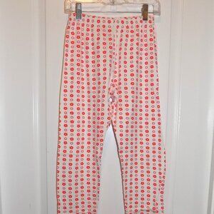PETIT BATEAU Girls White Orange Circle Dot Pajama Bottoms PJ Pants Sz 14